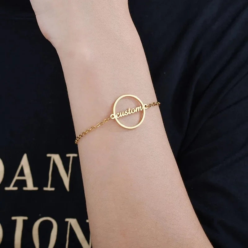 Personalized Ge’ez Name Bracelet/Anklet - Heart or Circle Shape