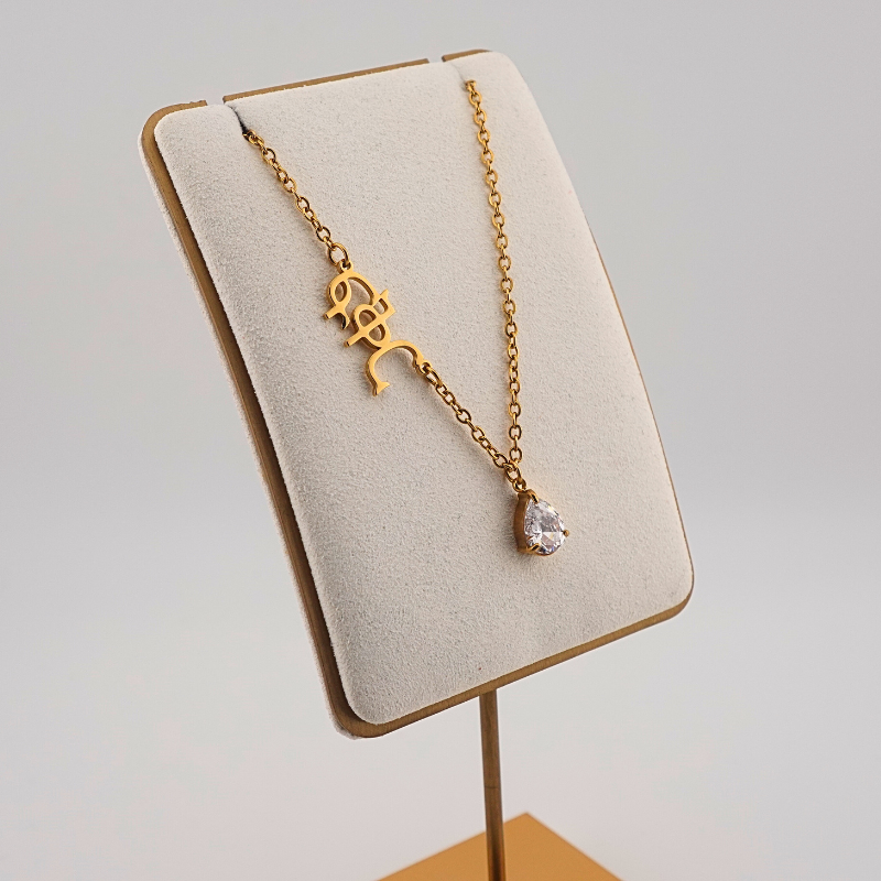 Birthstone With Personalized Ge’ez Name Necklace