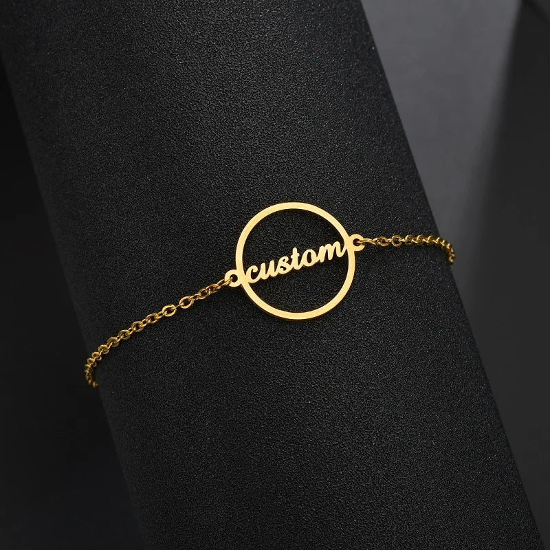 Personalized Ge’ez Name Bracelet/Anklet - Heart or Circle Shape