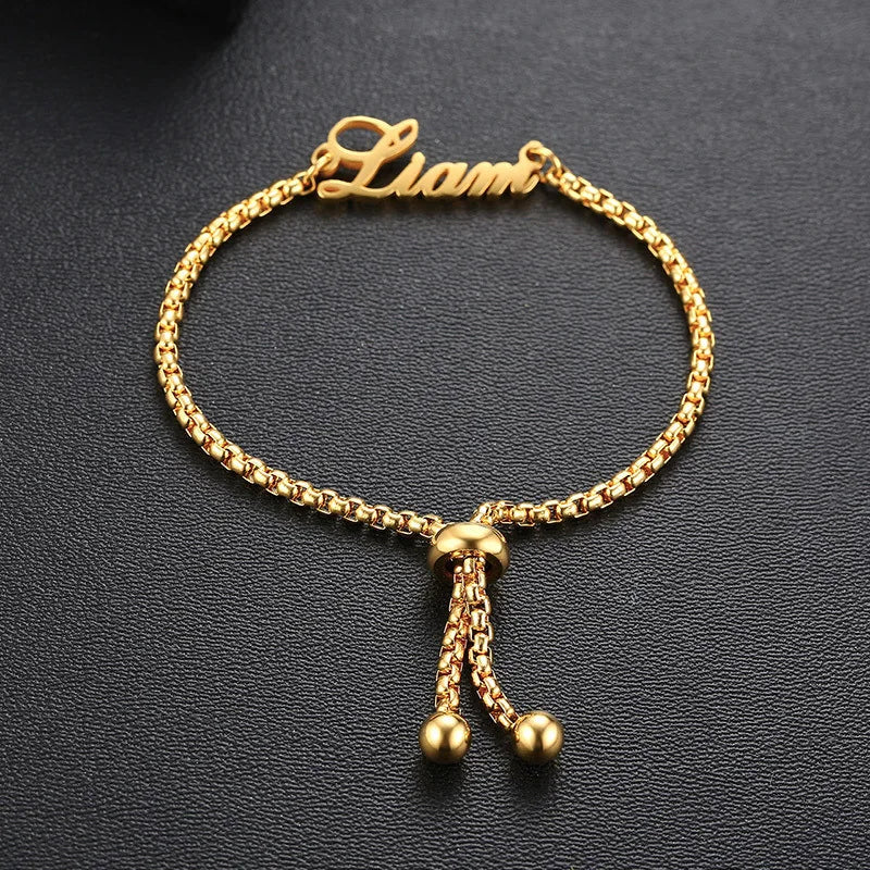 Luxury Personalized Ge’ez Name Bracelet - Adjustable lobster-claw clasp