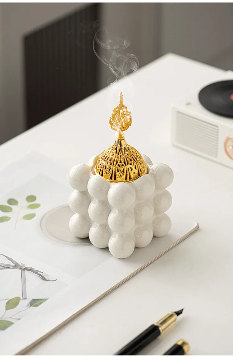 Modern Ceramic Incense Burner – Coffee Ceremony Edition