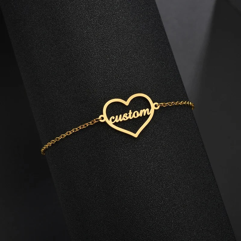 Personalized Ge’ez Name Bracelet/Anklet - Heart or Circle Shape